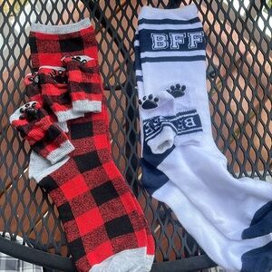 Matching Pet Socks Two Sets One Size NWOT